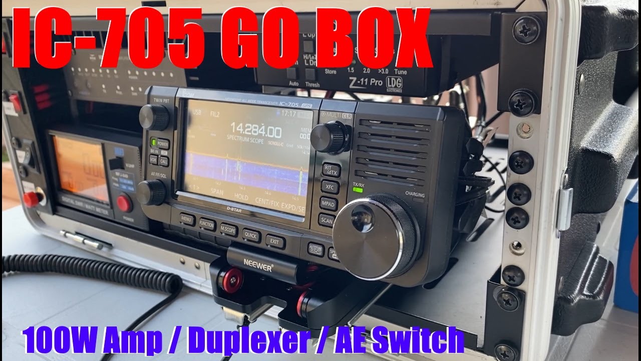 IC-705 Go Box with 100W / MLA100 Amplifier / CF-530 Duplexer / AE Switcher / Rails