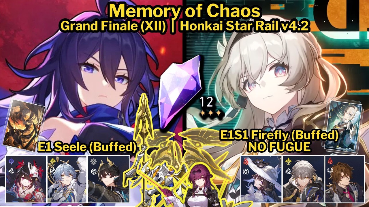 MoC 4.2 Stage 12 E1 Seele AFTER BUFF and E1S1 Firefly No Fugue | Honkai Star Rail v4.2