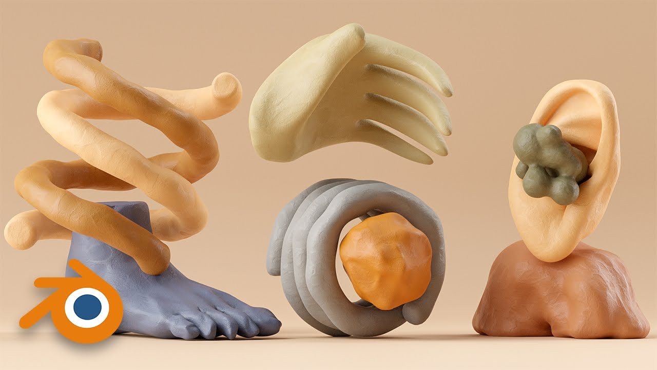 Create a 3D art illustration that looks like Clay (Blender Tutorial)