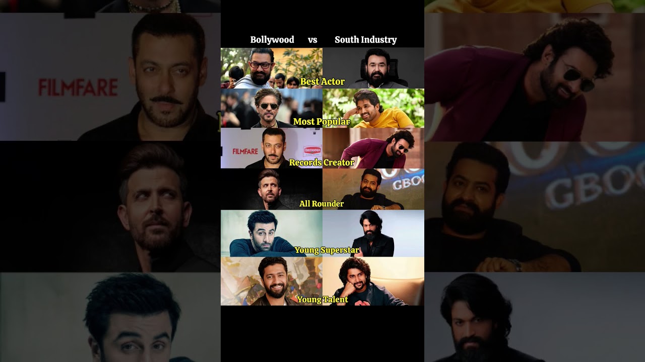 Bollywood vs South ll #bollywood #southactor #bollywoodvssouth #prabhas #srk #ntr #yash #alluarjun