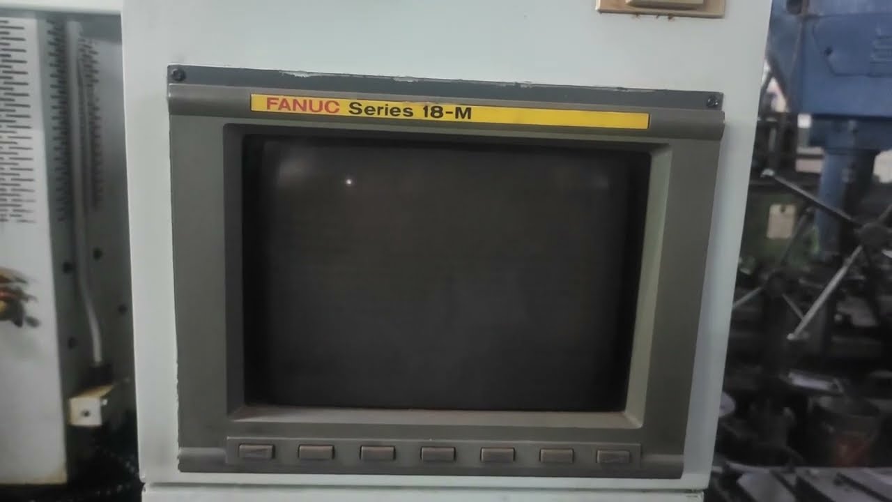 VMC Machine FANUC 18-M controller display not on problem control panel alarm lights detail