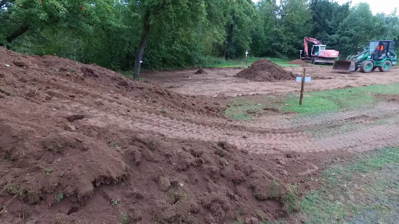Bauarbeiten auf der Zeltwiese Rhöncamping