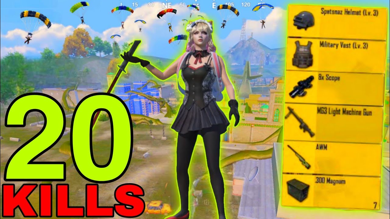 20 KILLS IN 🥶 ERANGLE CLOSE RANGE 💥 BEST RUSH GAMEPLAY IN PUBG Mobile - BGMI