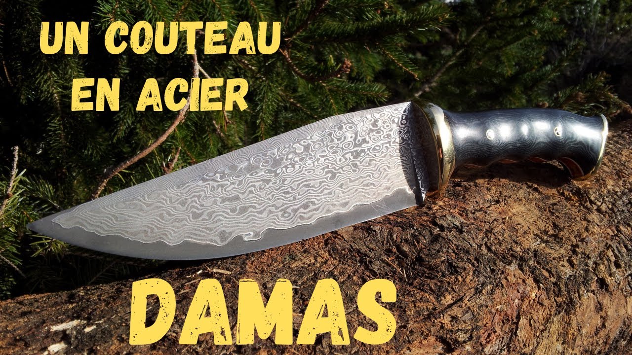 Fabrication d'un couteau en acier damas, acier damas acheté sur aliexpress.