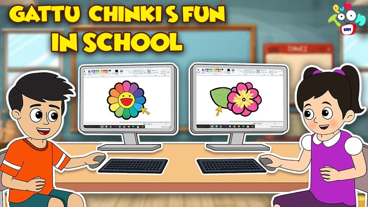 Gattu & Chinki's Fun in School | School Days | English Cartoon | Moral Stories | PunToon Kids