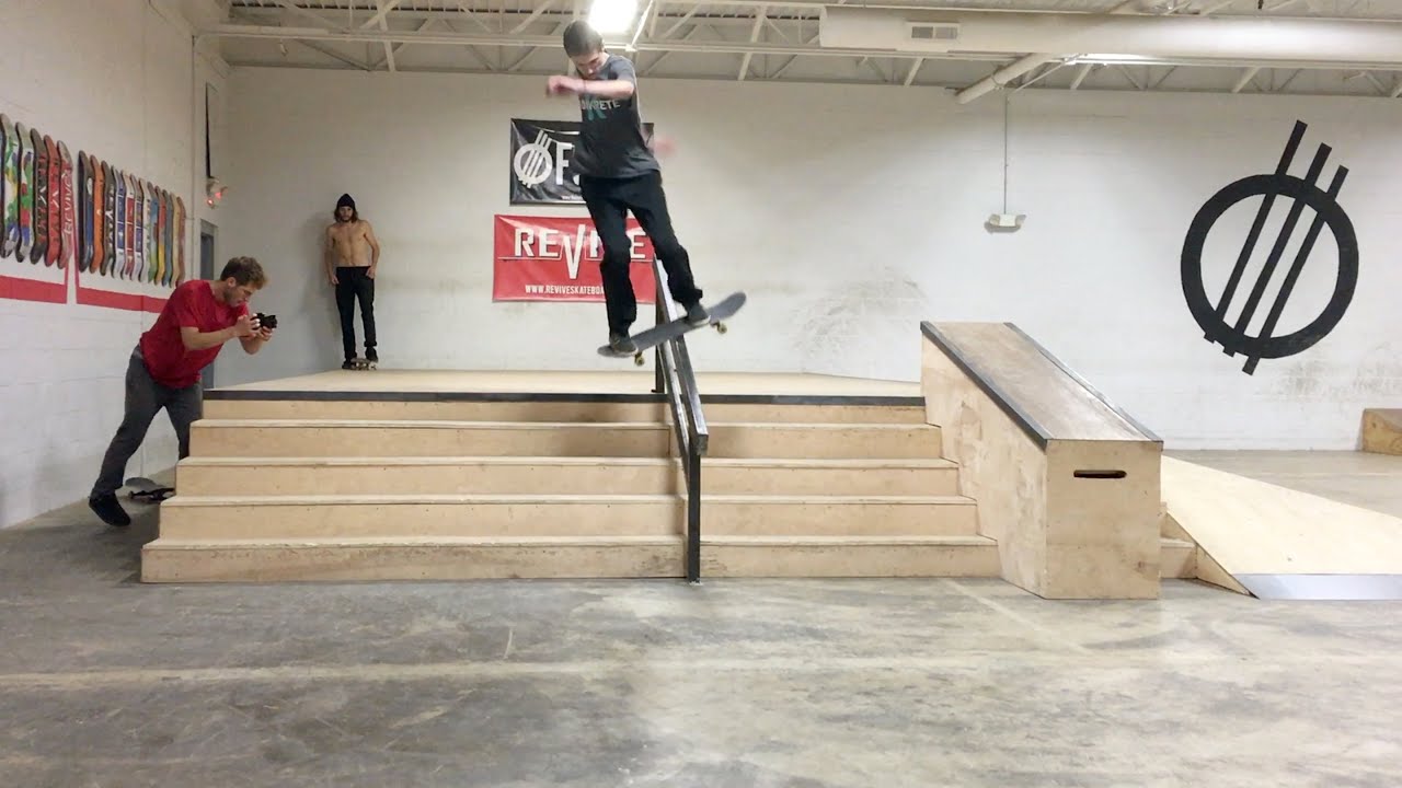 Learning How To Boardslide A Handrail