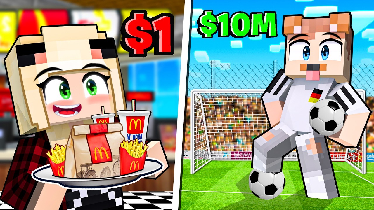 $1 JOB VS. $1.000.000 JOB IN MINECRAFT!