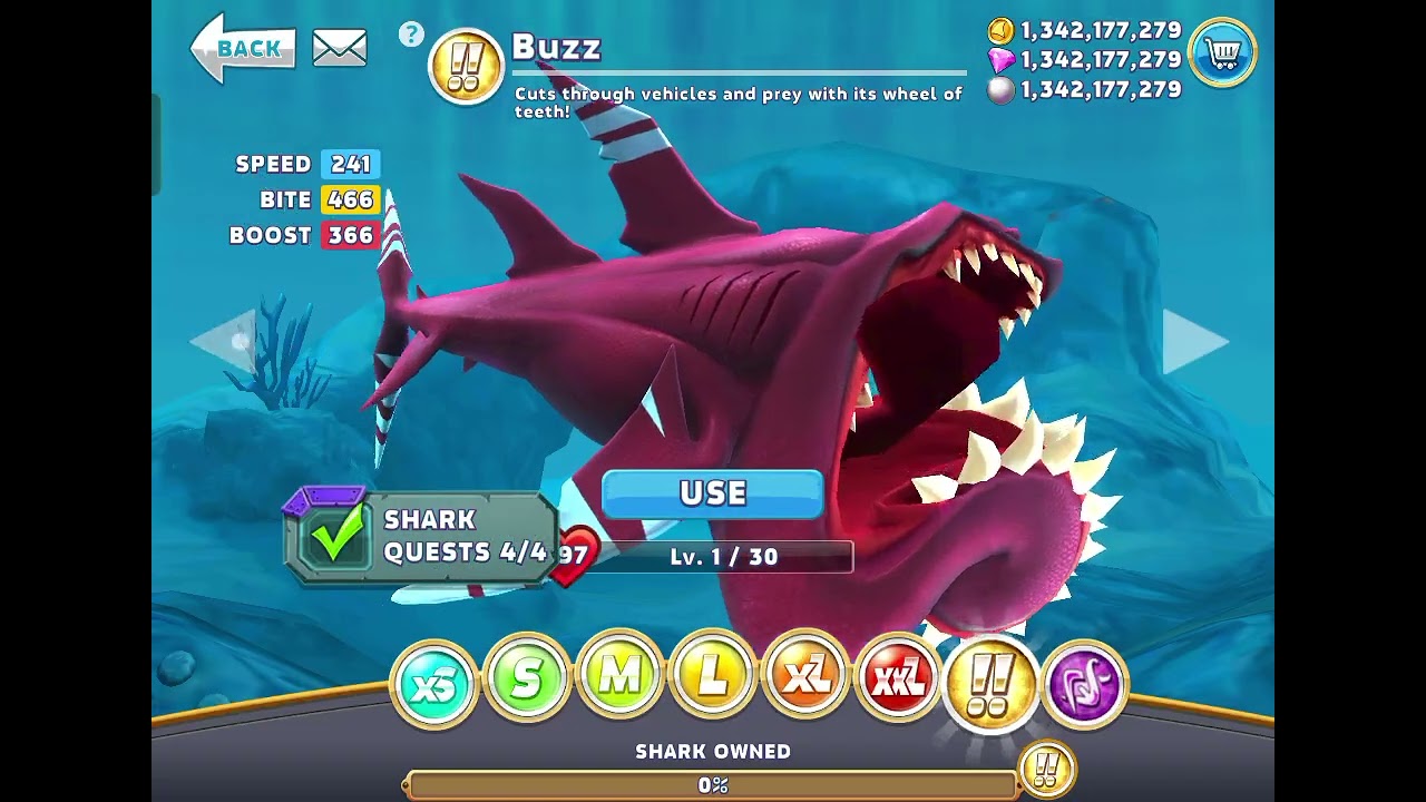 Thử thách mua hết con cá mập trong hungry shark world #hungrysharkworld#cucairongbien