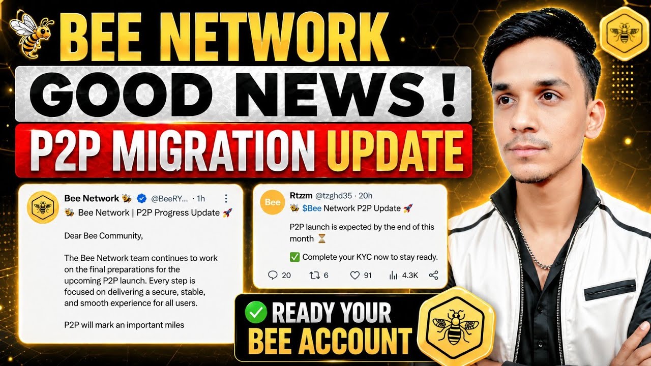 BEE NETWORK MIGRATION P2P UPDATE📌BEE NETWORK NEW UPDATE📍BEE TOKEN WITHDRAWAL~BEE NETWORK LISTING TGE