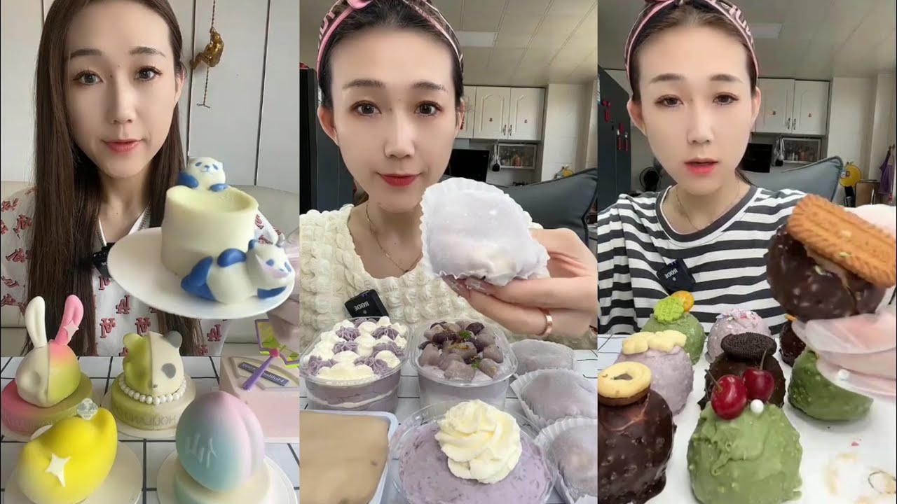 ASMR 🧁 Mousse Cake,Taro Cake,Mochi,Creamy Sweet Treats | Soft & Satisfying Eating Sounds #asmr