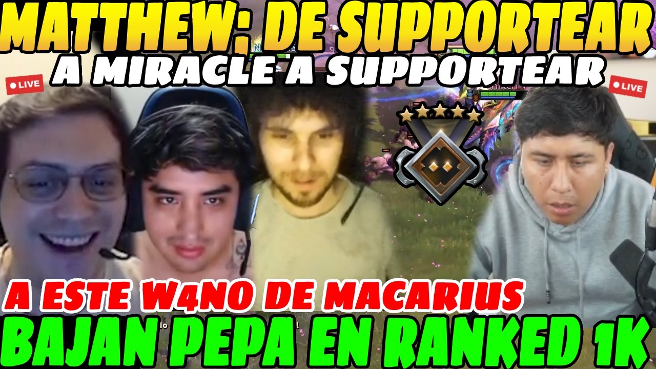 😲MATTHEW de SUPPORTEAR a MIRACLE a SUPPORTEAR a MACARIUS😲| BAJAN P3PA en medalla GUARDIAN😲