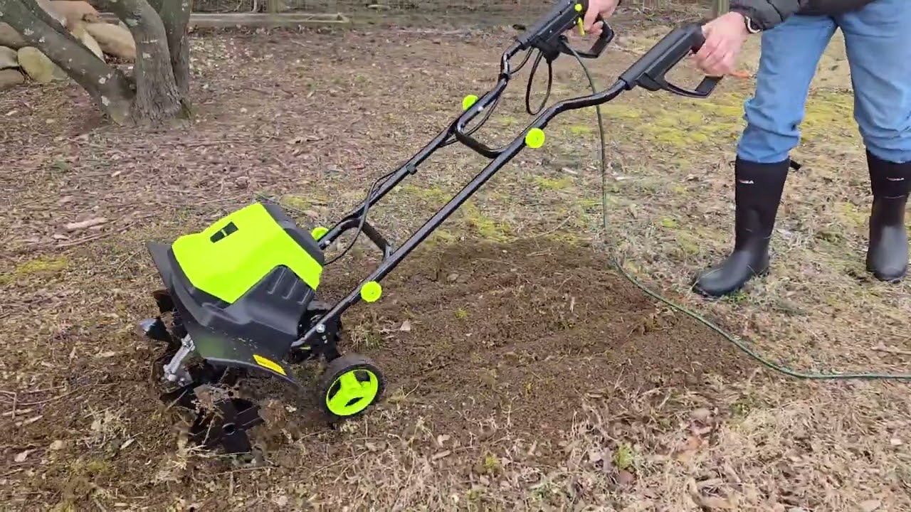 Electric Tiller, YERYORK 15 Amp 18 Inch Width 9 Inch Depth Corded Tiller Cultivator, must have