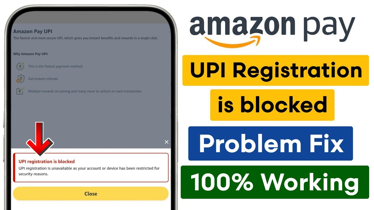 Upi Registration Is Blocked In Amazon Pay |Amazon Pay Upi Registration is unavailable as your accoun