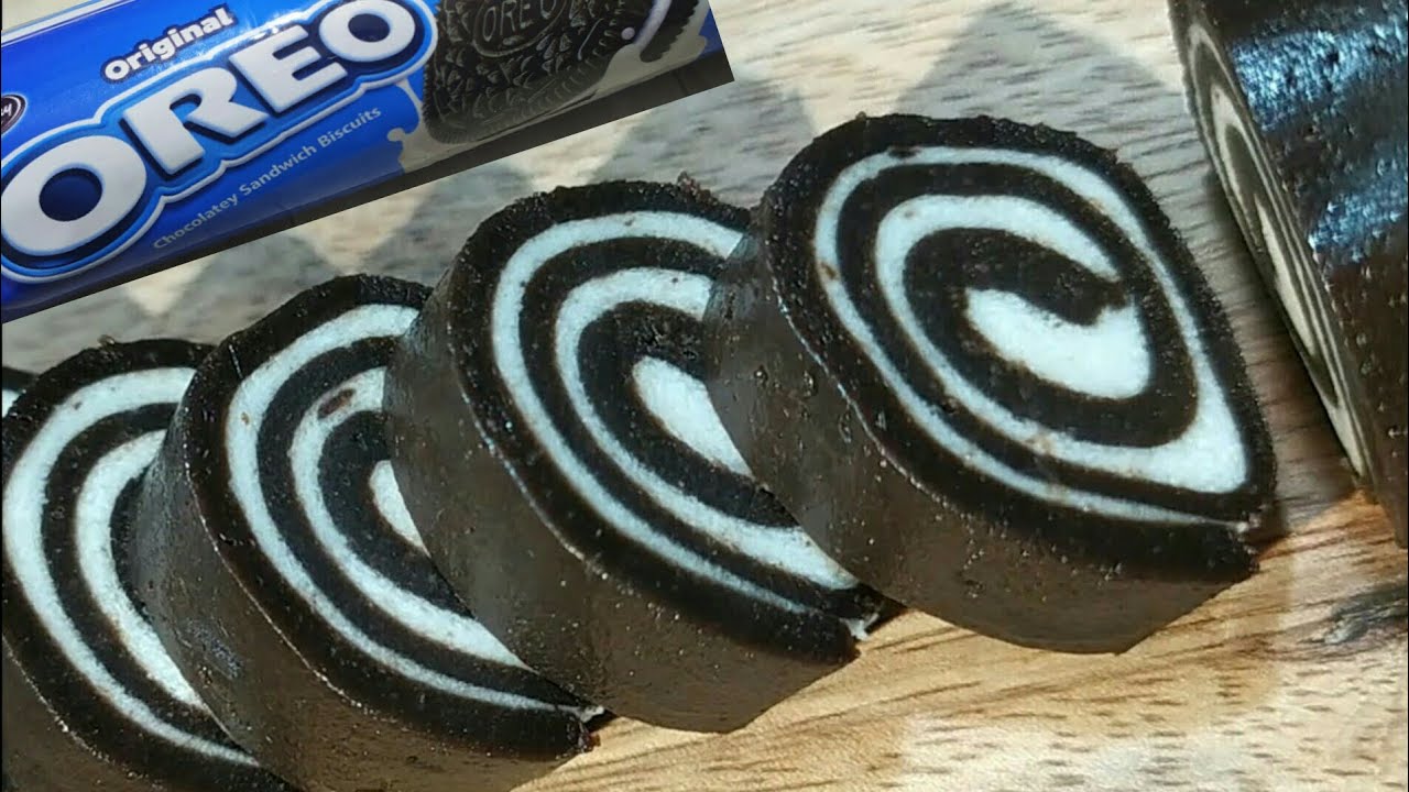 Oreo Biscuit Swiss Roll Without Whipped Cream, Dark Chocolate, Oven, Egg | No Bake Swiss Roll