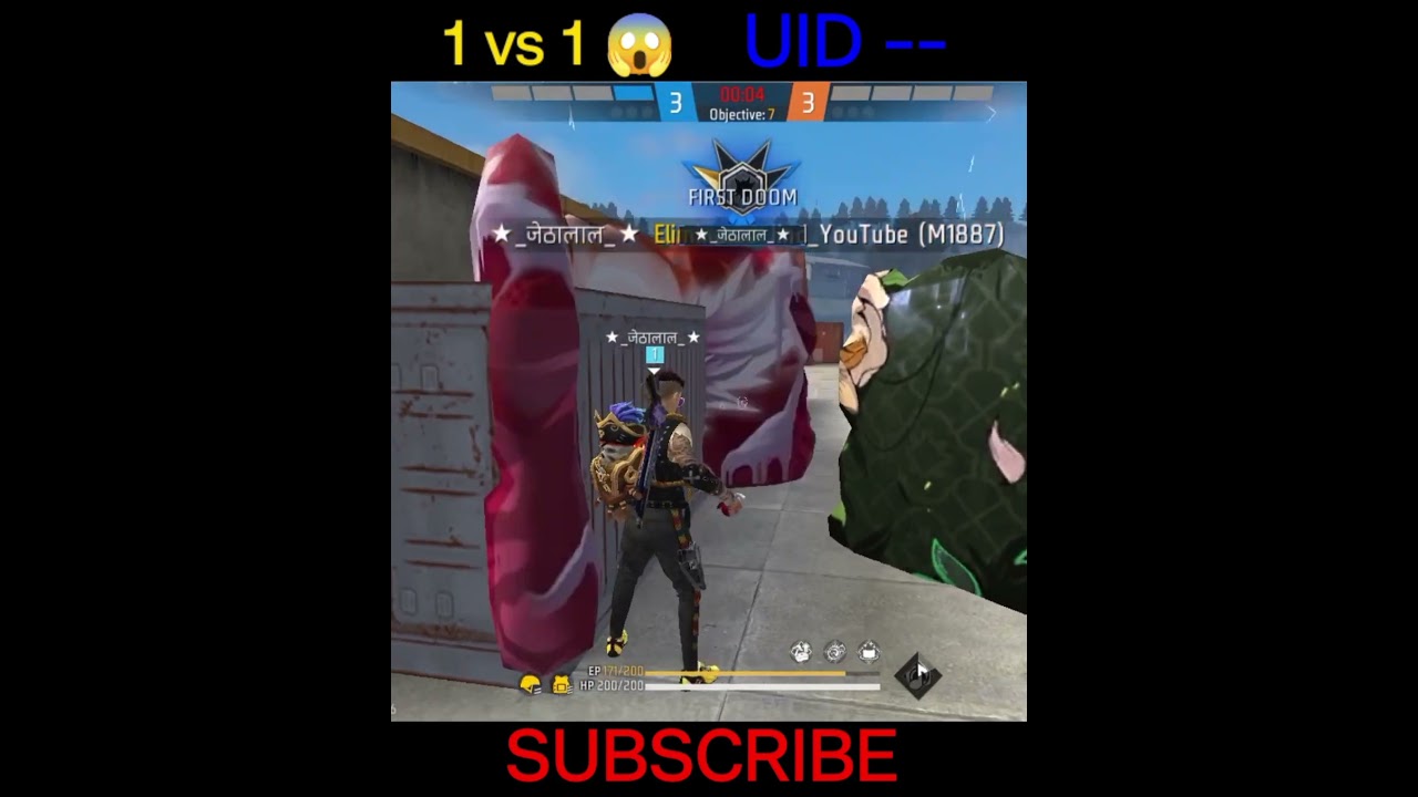 Me 😒 vs Jind YouTuber 😎 ff game Custom Live [ 1 vs 1 ] @Jind_YouTuber #jindyoutuber #me #shorts 😈