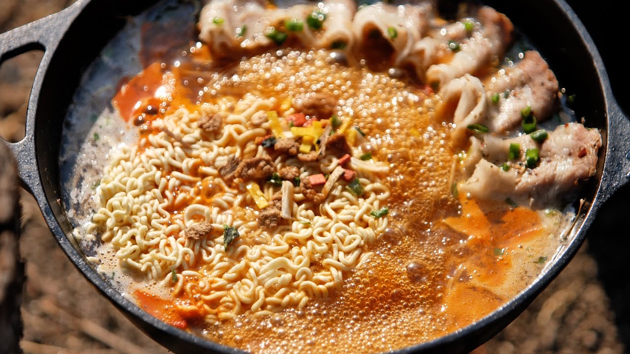 대패삼겹살숙주찜 / 캠핑요리 / 캠핑한끼