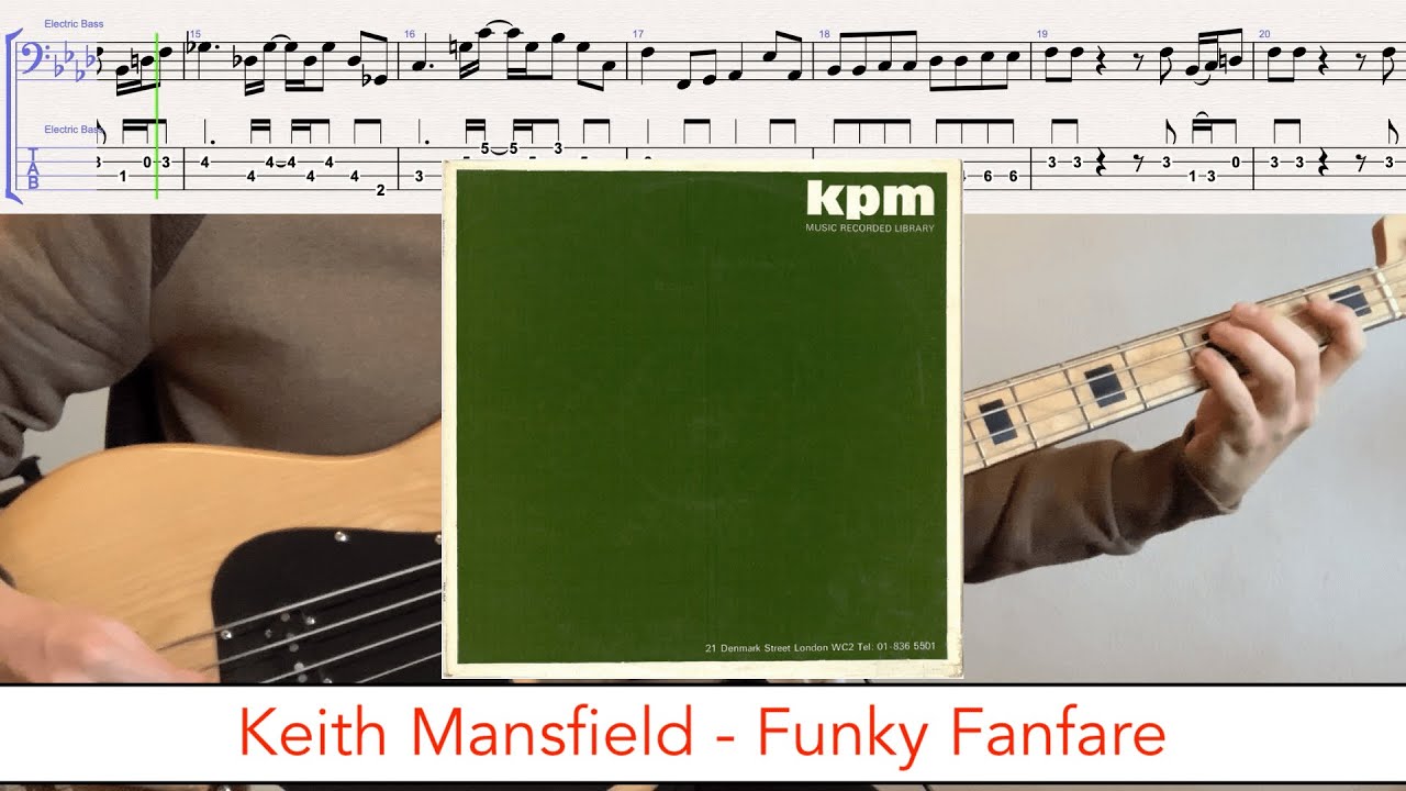 Keith Mansfield - Funky Fanfare // bass playalong w/tabs (1969 - funk/muzak)