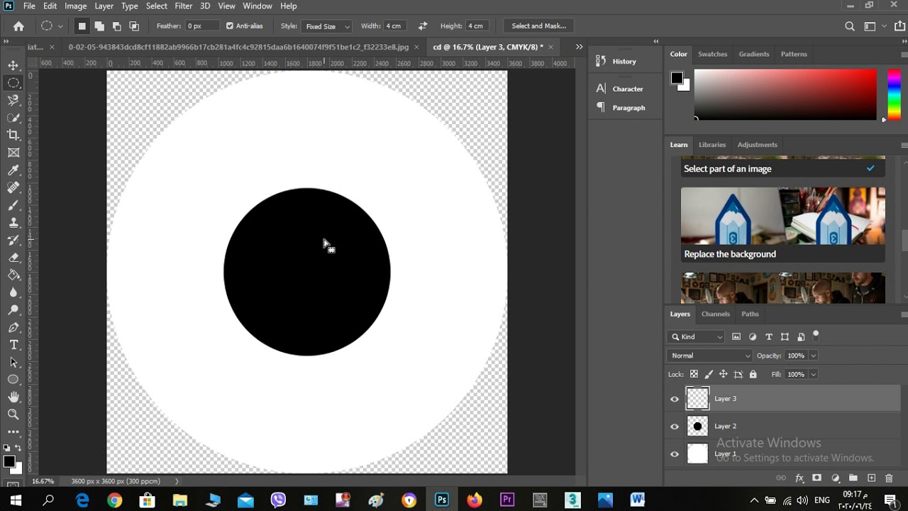 شرح خطوات تصميم غلاف سي دي  - Designing CD cover in PhotoShop2020