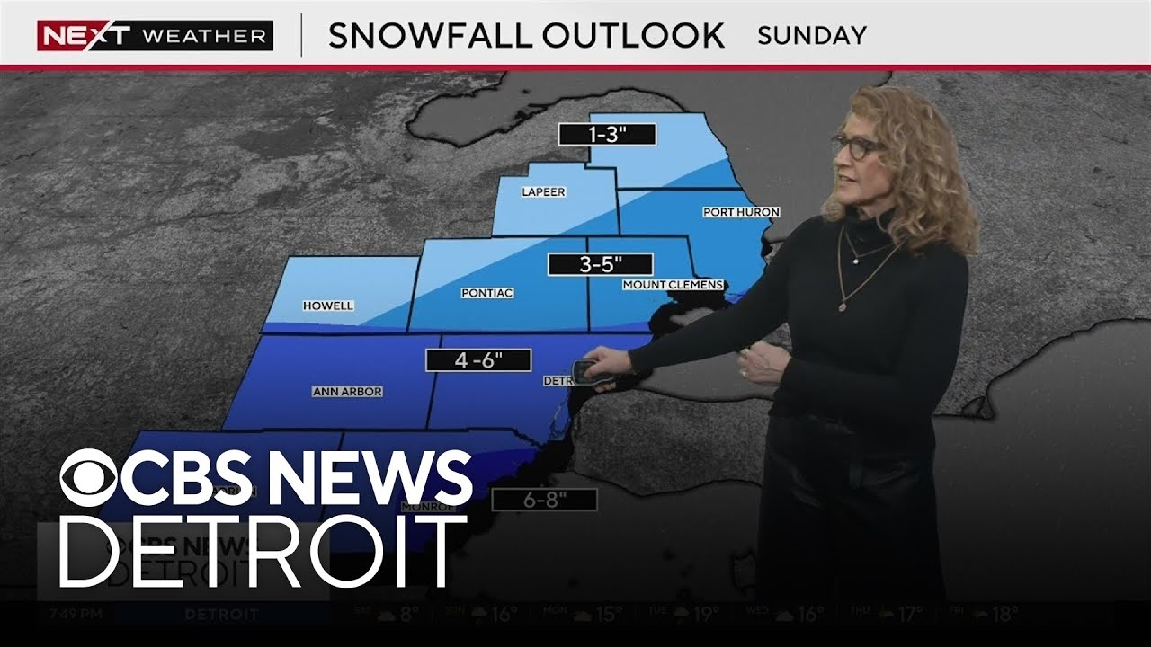 Weekend snowfall outlook for Southeast Michigan