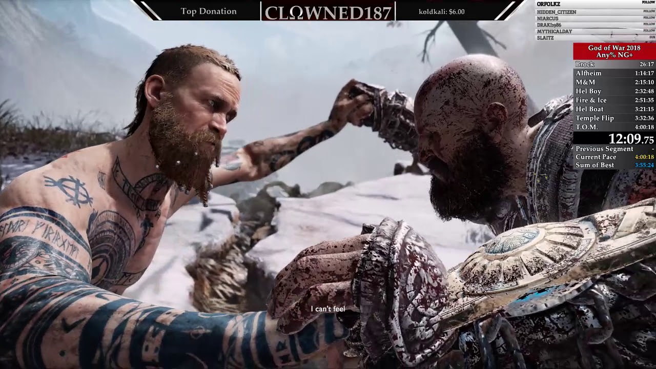 God of War 2018 | NG+ Any% Speedrun | (