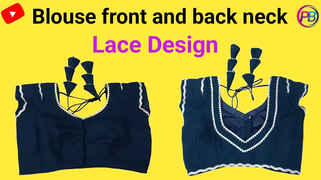 Letest blouse neck cutting and stiching | front, back neck lace design | neck design tutorial 
