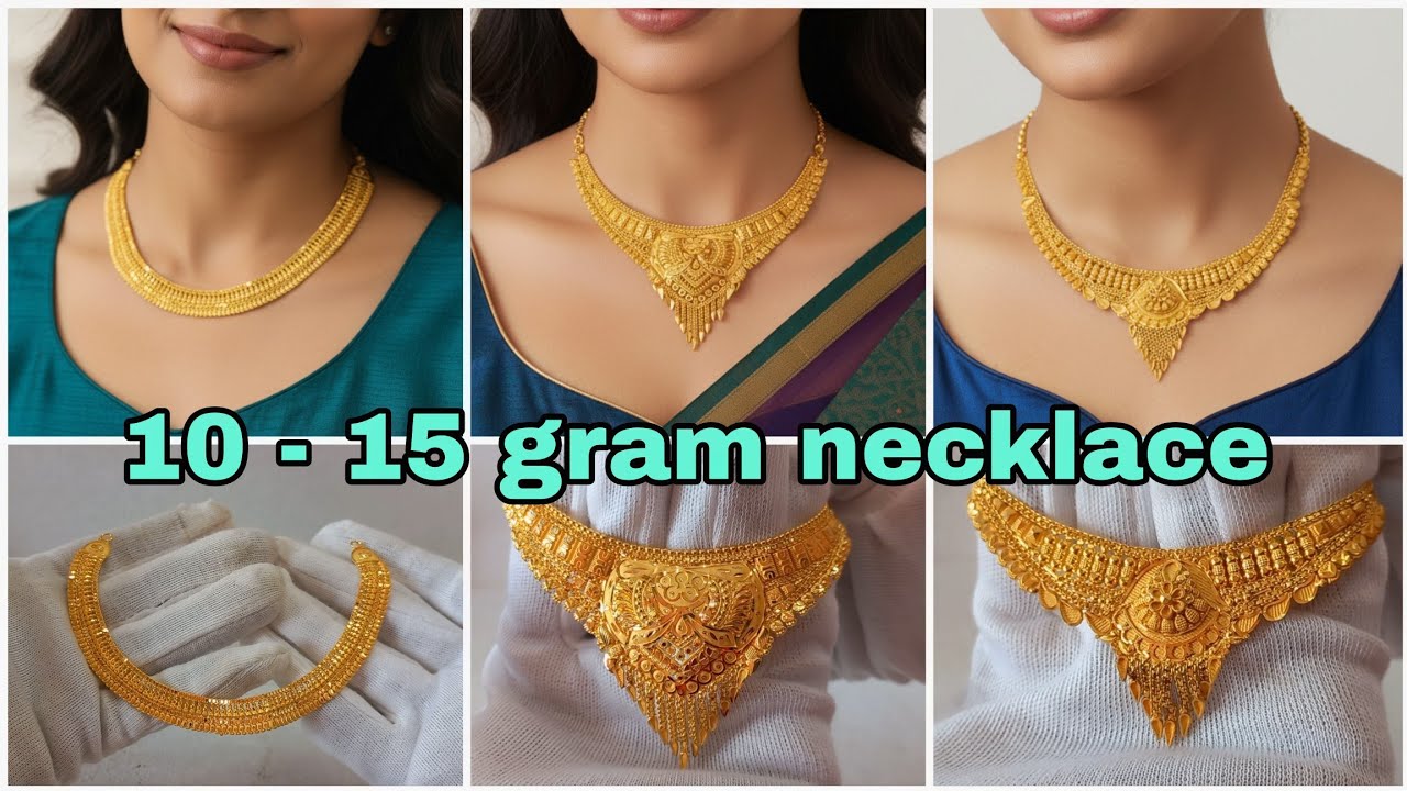New 10 To 15 Gram Gold Necklace Designs With Price | Latest Low Weight Gold Jewellery@trisha gold art
