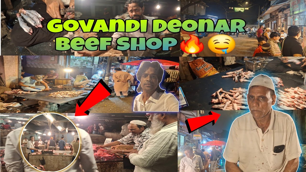 Govandi Deonar Beef Market Night Tour 😍Fresh Beef Cutting Scene Mumbai🔥 Real Street Experience🍴