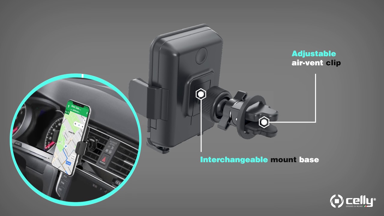 Celly - MountCharge Car Wireless Charger Mount