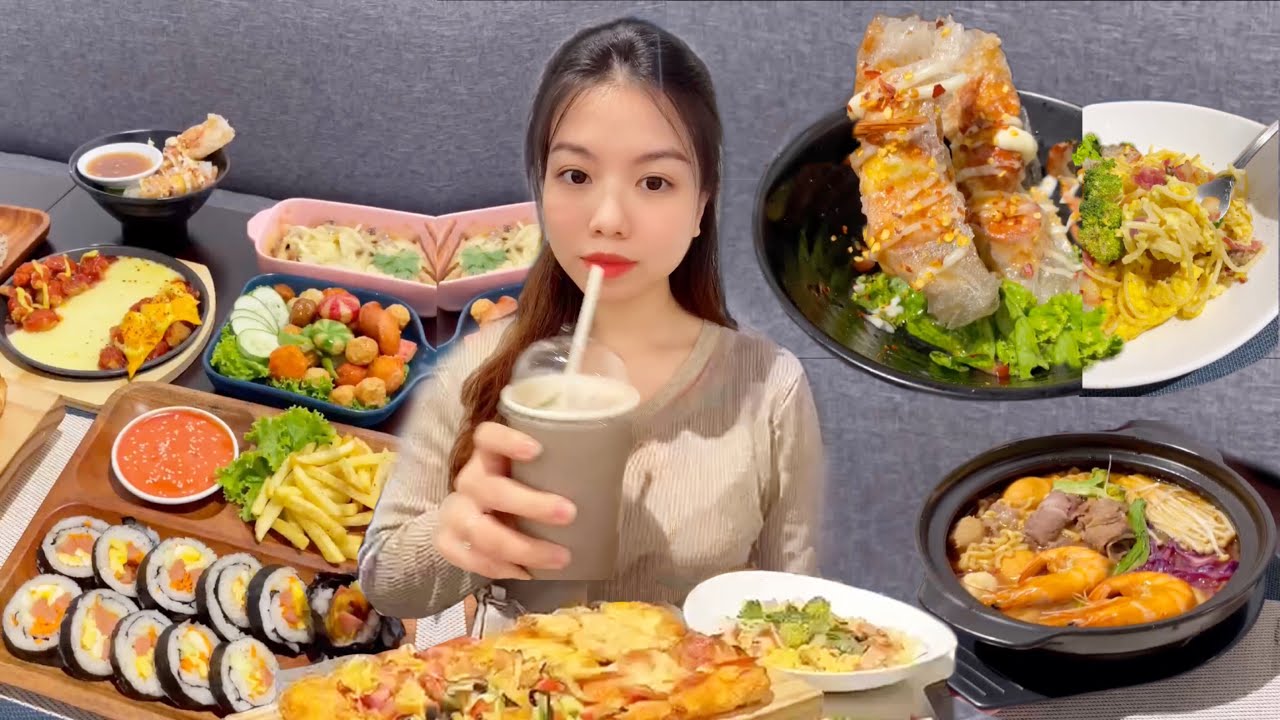 Ăn vặt 12 món, Piza tứ vị, Râu mực sốt me, Mì Ý, Gà sốt mật ong phô mai.😜p348 | KIMKHÁNHNÈ Vitaminkk