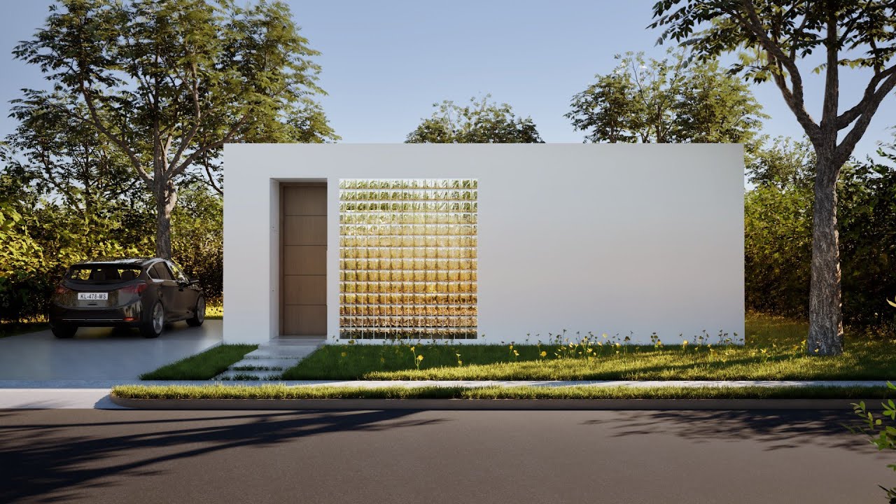 CASA MINIMALISTA de 9x9 metros, 2 dormitorios.