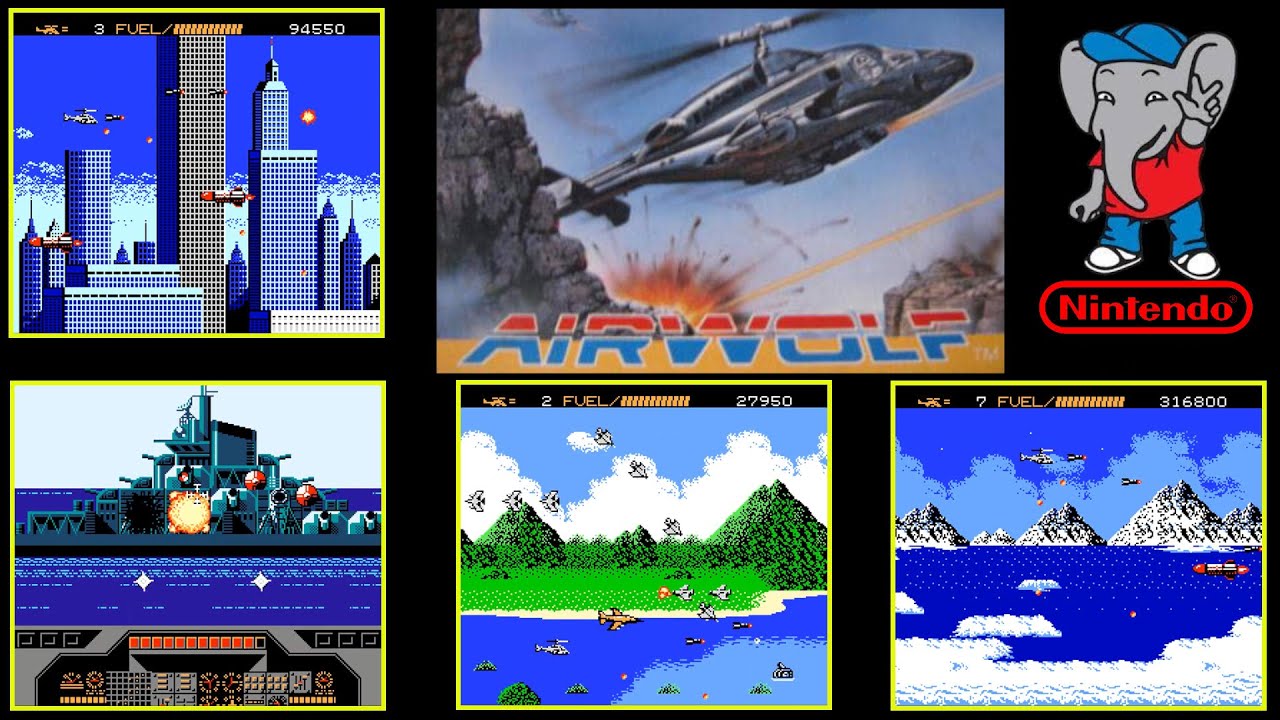 Airwolf (J) (NES / Денди) - Прохождение без урона. НЕ СПЛЮЩЕННАЯ картинка. Оригинал.размер [1080p]