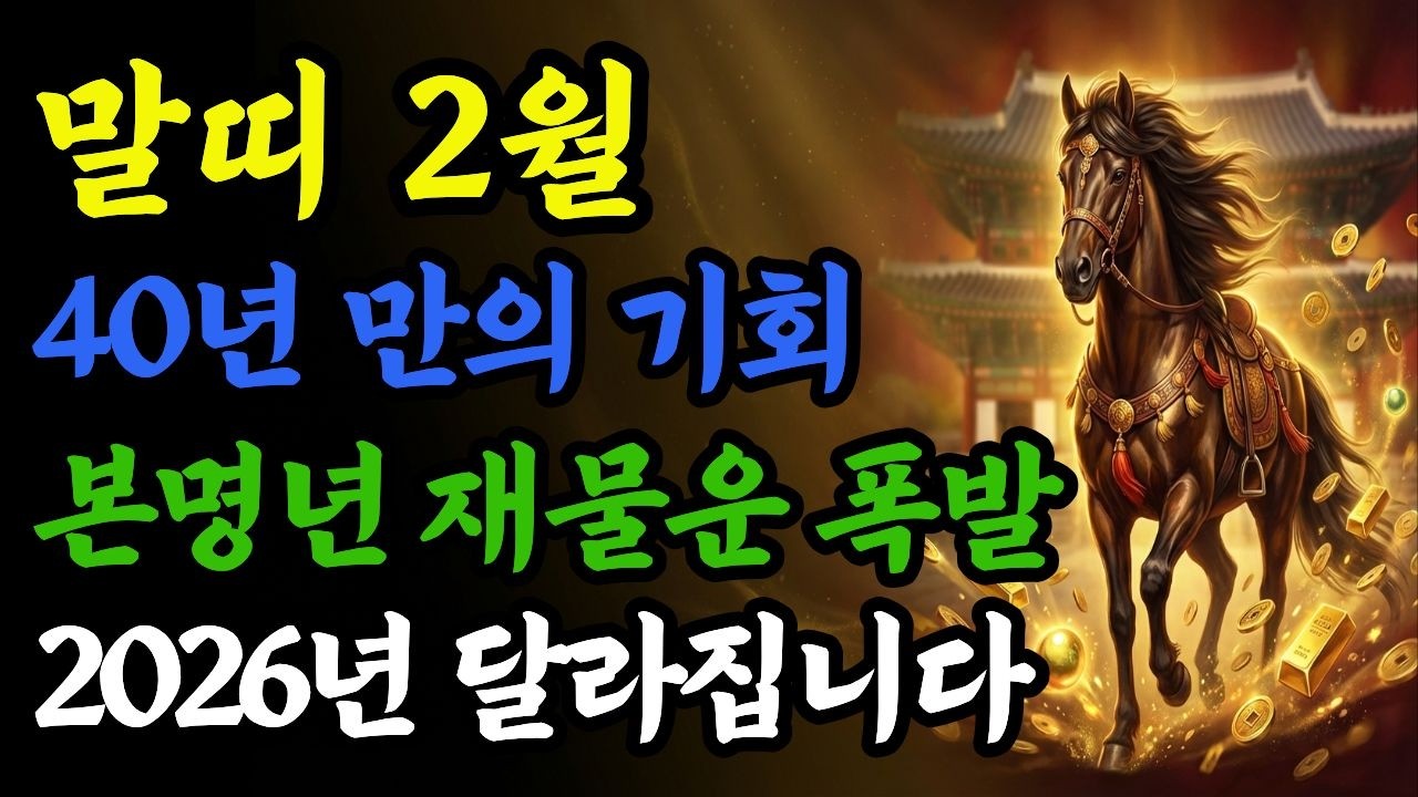 말띠 2월 운세 2026년 본명년 40년 만의 기회 놓치면 평생 후회합니다 1954년 1966년 1978년생 재물운 직장운 건강운 필수시청
