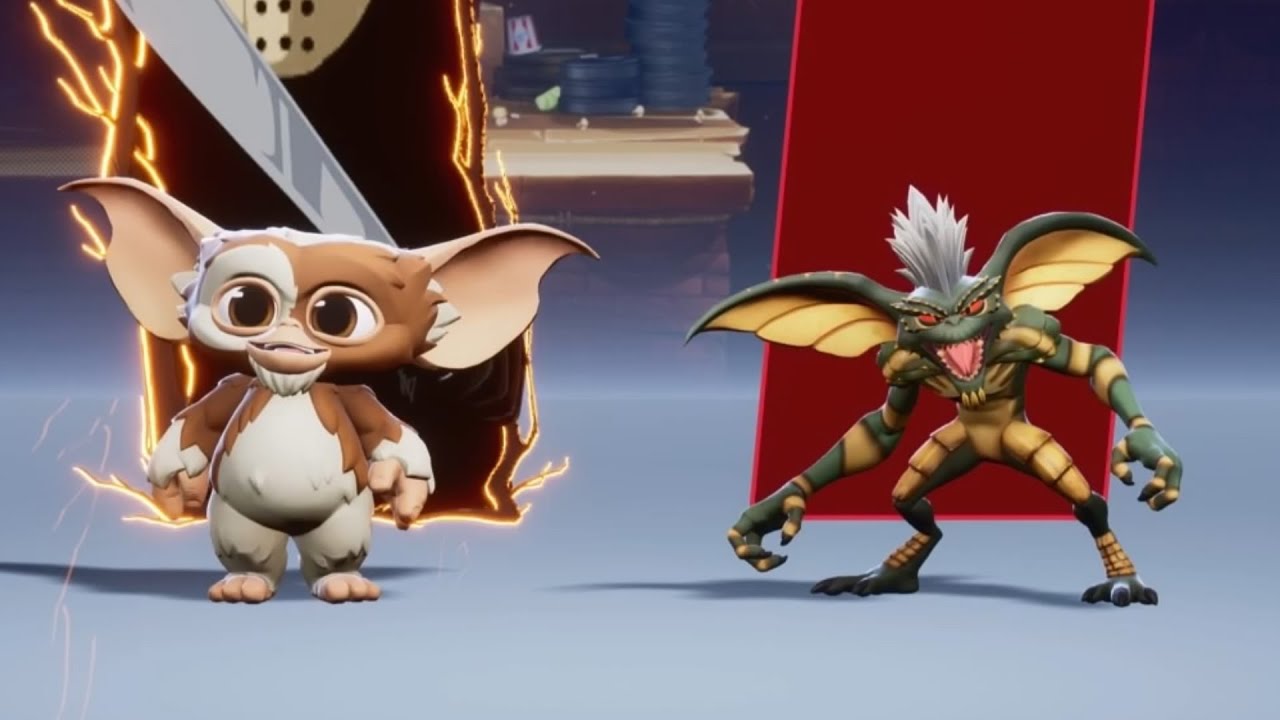 MultiVersus Gizmo vs. Stripe on The Midnight Showing Stage