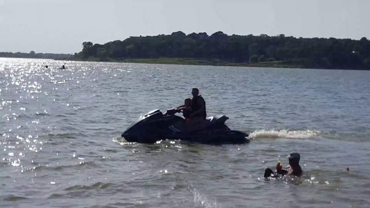 Jack's maiden voyage on the jet ski