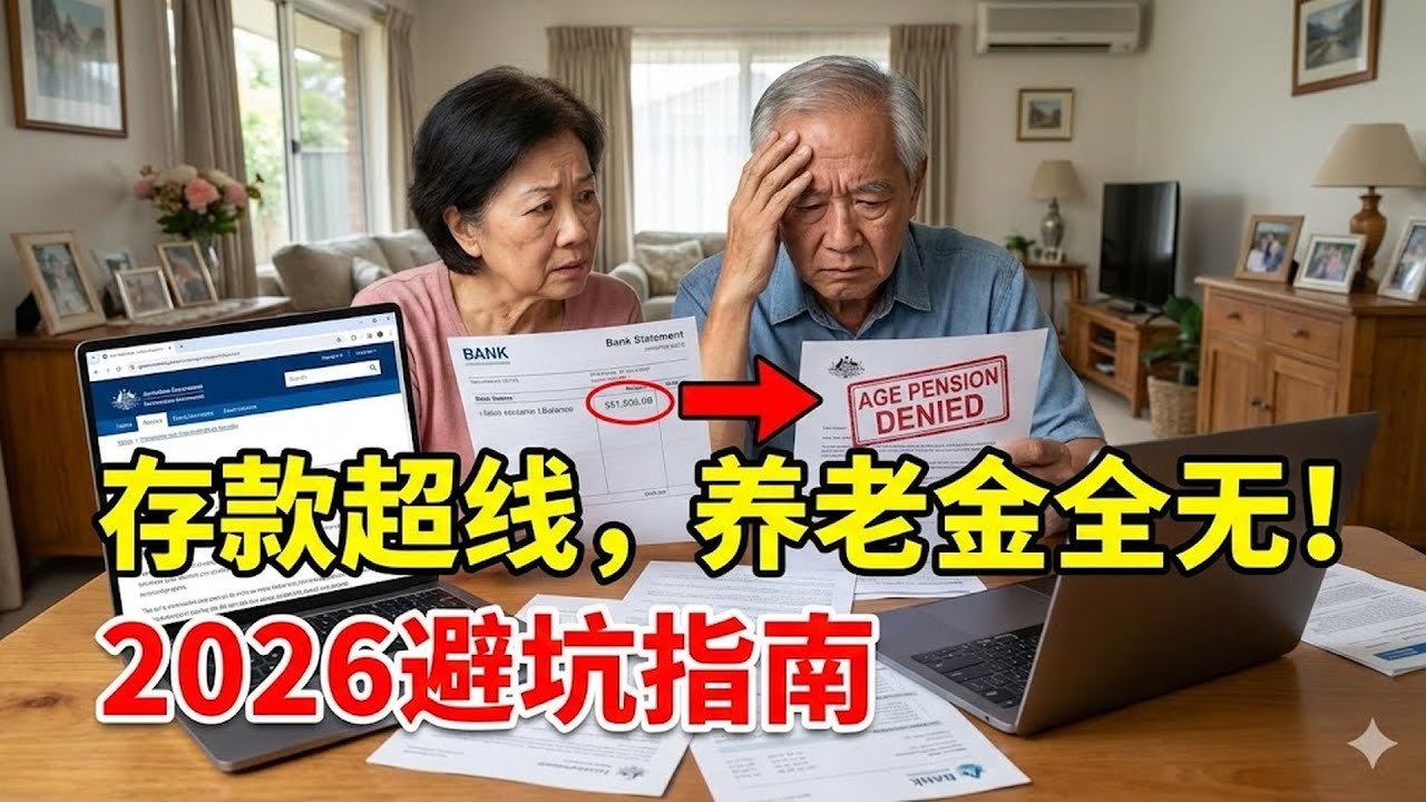 存款超过这个数，澳洲养老金一分钱拿不到？2026年最新Age Pension资产测试避坑指南！#澳洲退休 #Age Pension #养老金 #资产测试 #退休规划 #避坑指南 #澳洲移民