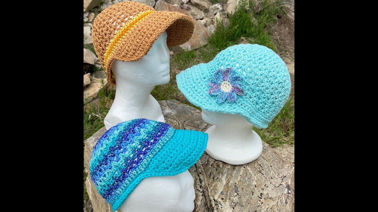 🧢 Crochet Summer/Warm Weather Baseball Cap, Visor Hat ~ with Opt. Pony Tail Port!!  Multiple Sizes!