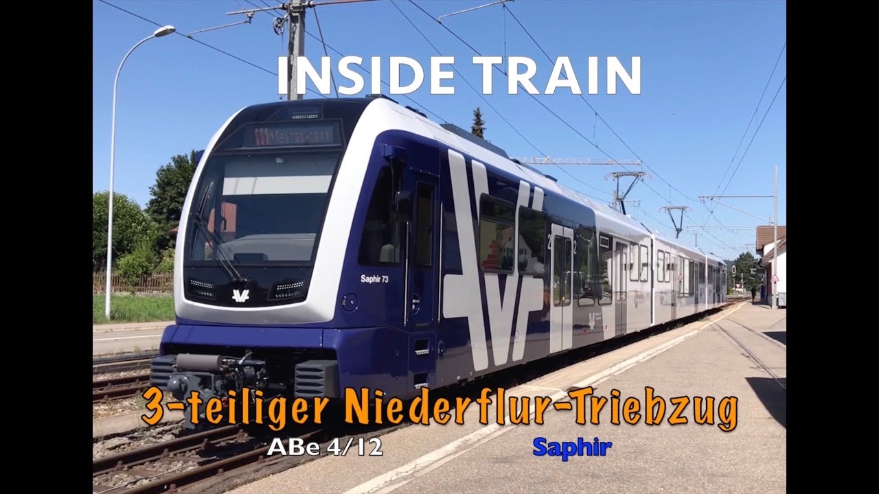 INSIDE NARROW GAUGE TRAIN - Walk through the new WSB Train/ Neuer WSB Triebzug ABe 4/12 