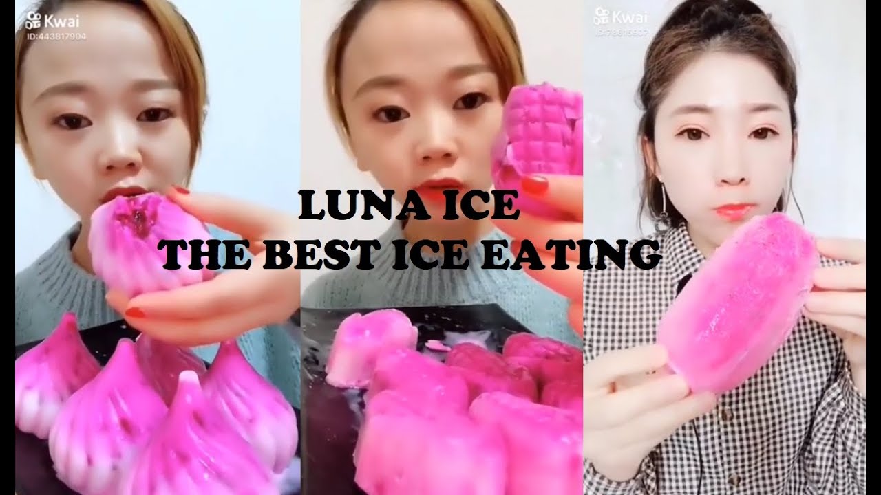 FROZEN MILK PINK VERSION SUPER SOFT N' CRUNCHYYY!!! || ICE EATING ASMR