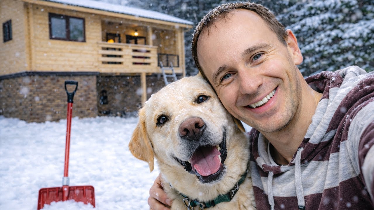SOLO WINTER DAY with my Dog | Quiet Work at the Cabin