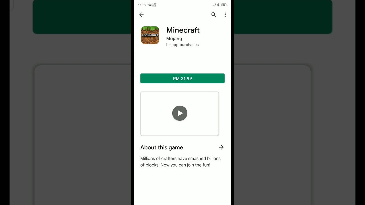 when you can't install minecraft in play store