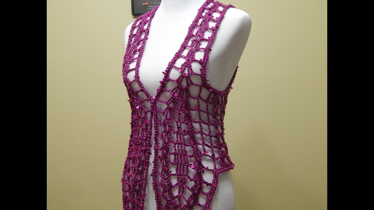 Chaleco Crochet un Toque de Lentejuela (cc)