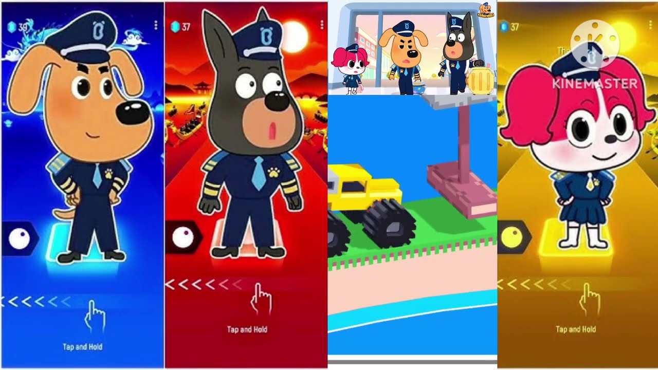 Sheriff Labrador 🆚Police Officer 🆚 Sheriff Papillon 🆚 Sheriff Labrador 🎶 Tiles Hop EDM Rush #90