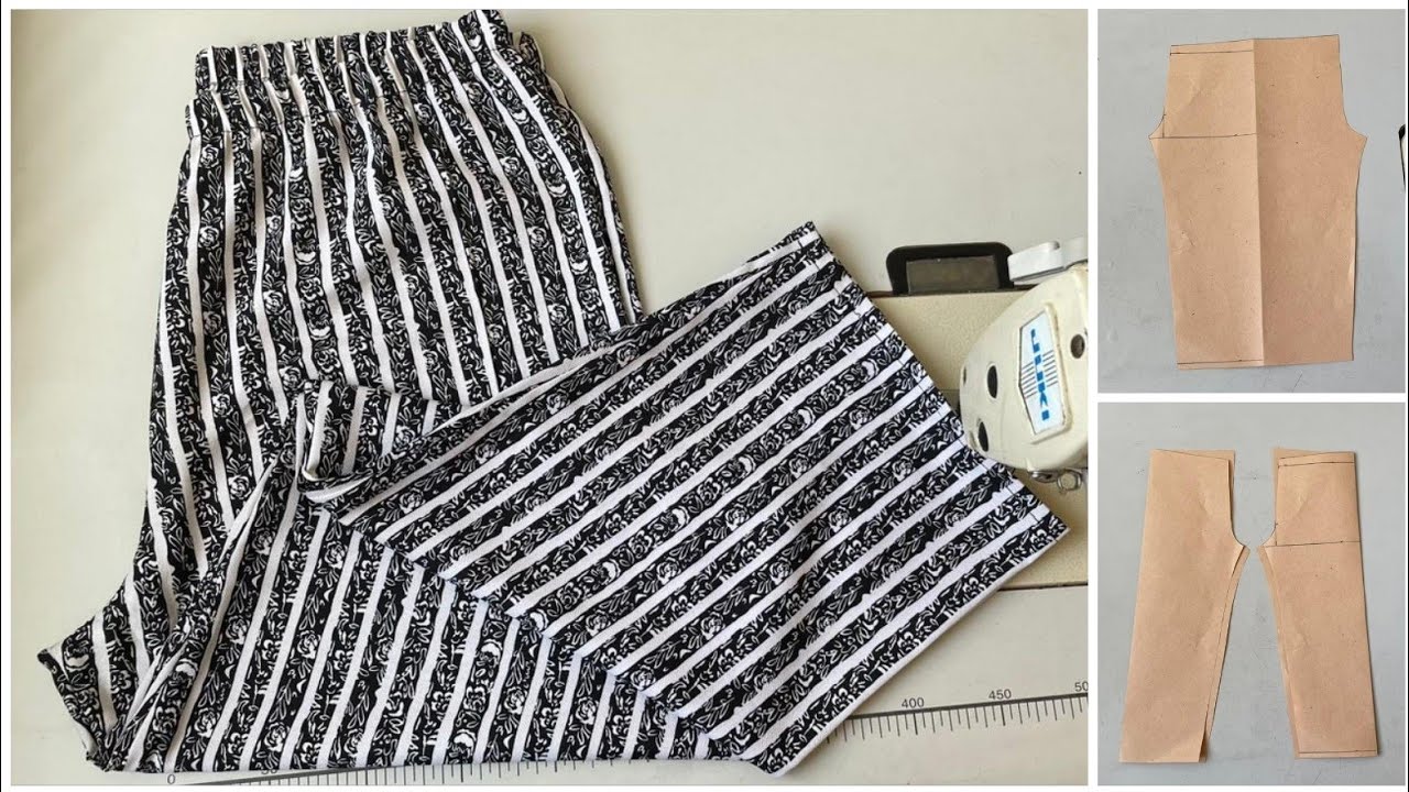طريقة تفصيل وخياطة سروال واسع بلاستيك في الحزام بكل سهولة 😍 Sewing Techniques For Beginners