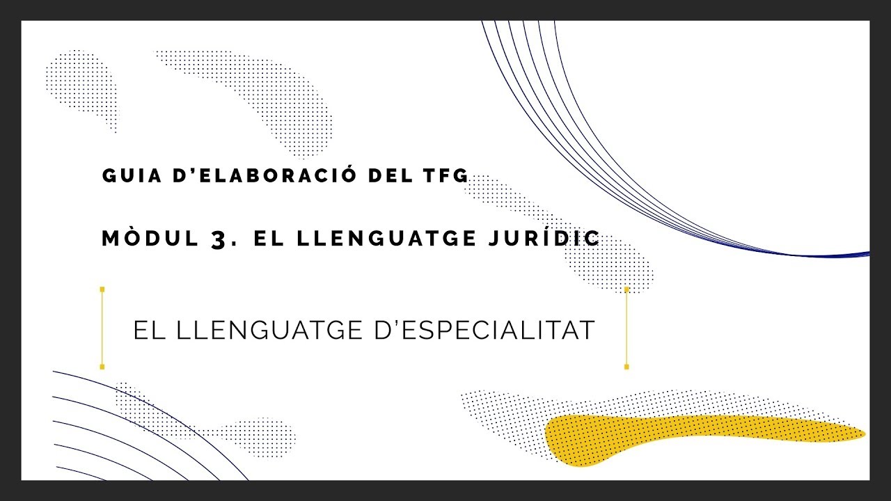 M&ograve;dul 3.1: El Llenguatge d'especialitat