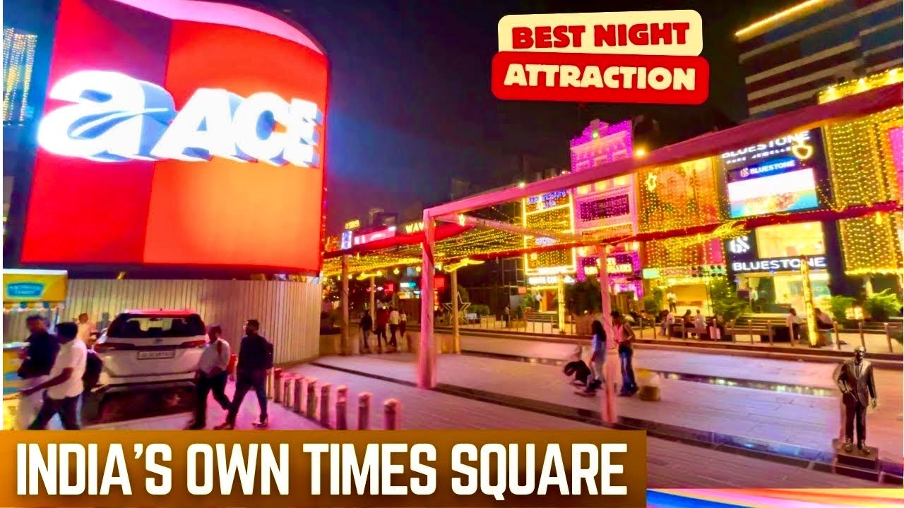 India’s Own Times Square 🌃 | Best Night Attraction of Delhi NCR