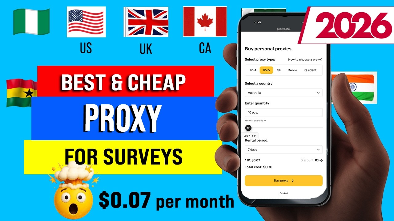 BEST & CHEAP PROXY FOR SURVEYS ON YOUR PHONE (VERY RELIABLE)