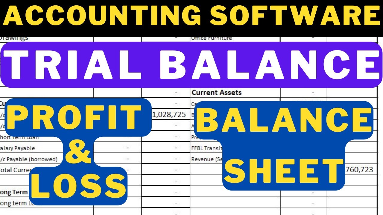 FULLY AUTOMATIC ACCOUNTING SOFTWARE IN EXCEL | PROFIT & LOSS  & BALANCE SHEET FROM TRIAL BALANCE