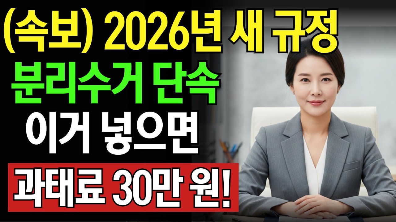 (속보) 2026년 분리수거 규정 변경! '이것' 넣어 버리면 과태료 최대 30만 원