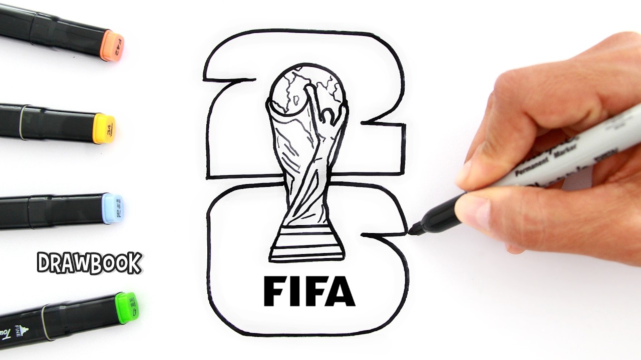 How to Draw the FIFA WORLD CUP 2026 LOGO Easy ⚽ | FIFA 2026 Trophy Logo Drawing & Coloring