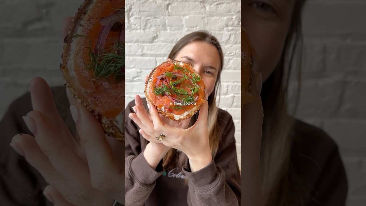 Trying NYC&rsquo;s latest craze: sourdough bagels #foodie #foodlover #nyc